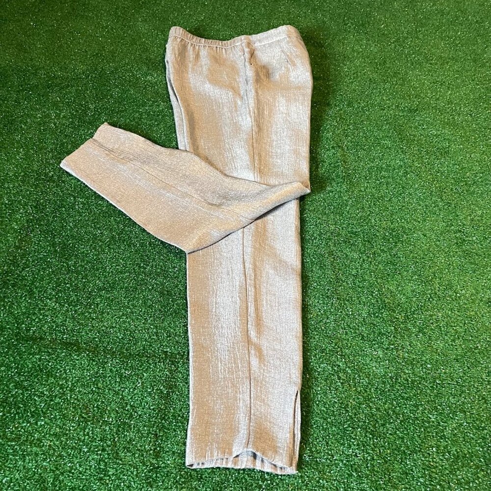 H&M Elasticated Glittery slit-hem Slim Fit Trouser Silver Pants Size 2